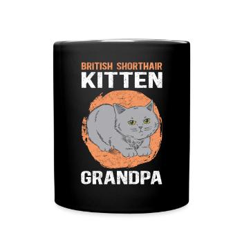 British Shorthair Grandpa Chaton Chat Cadeau - Mug uni - noir - Devant