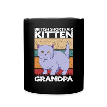 British Shorthair Grandpa Cat Kitten Cadeau - Mug uni - noir - Devant