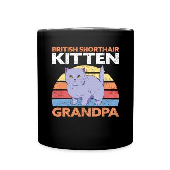 British Shorthair Grandpa Cat Cadeau - Mug uni - noir - Devant