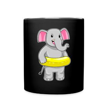 Été de nage dans le ring de nage d’éléphants - Mug uni - noir - Devant