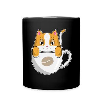Tasse à café chat - Mug uni - noir - Devant