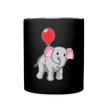 Elephant Balloon - Full Colour Mug - black - Front
