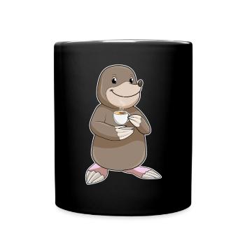 Tasse de café en taupe - Mug uni - noir - Devant