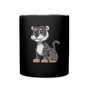 Niedlicher Schwarzer Baby Tiger - Tasse einfarbig - Schwarz - Vorne