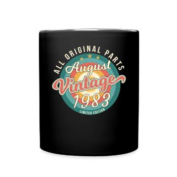 Baujahr 1983 Im August - Tasse einfarbig - Schwarz - Vorne