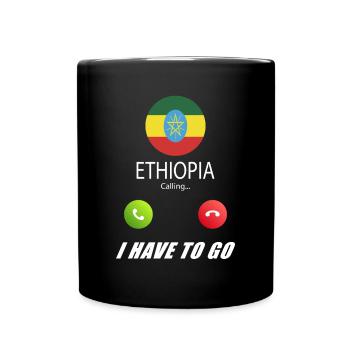 Ethiopia calls lusiger flags slogan - Full Colour Mug - black - Front
