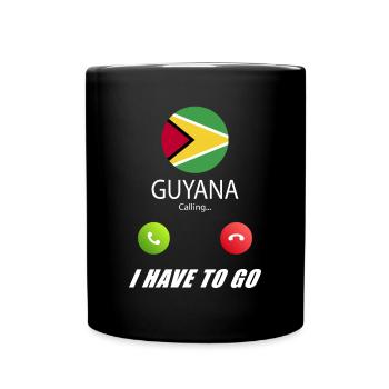 Le Guyana appelle les drapeaux Lusiger en disant - Mug uni - noir - Devant