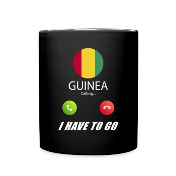 Guinea ruft an Lusiger Flaggen Spruch - Tasse einfarbig - Schwarz - Vorne