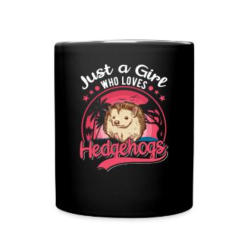 Igel Mädchen Stacheligel - Tasse einfarbig - Schwarz - Vorne
