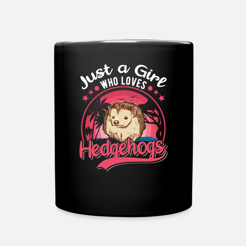 Igel Mädchen Stacheligel - Tasse einfarbig - Schwarz
