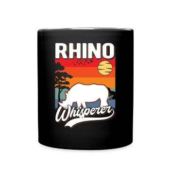 Nashorn Flüsterer Rhino Whisperer - Full Colour Mug - black - Front