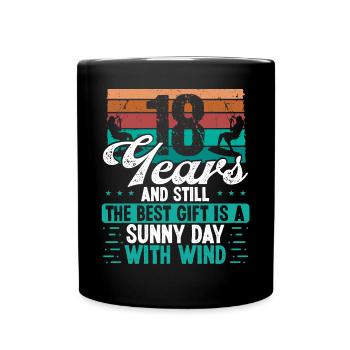 18 Year Old Kitesurfer Kiteboarding 18 Birthday - Full Colour Mug - black - Front