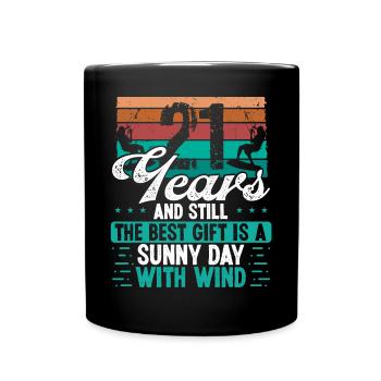 21 Year Old Kitesurfer Kiteboarding 21 Birthday - Tasse einfarbig - Schwarz - Vorne