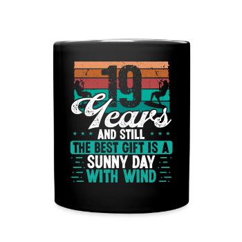 19 Year Old Kitesurfer Kiteboarding 19 Birthday - Tasse einfarbig - Schwarz - Vorne