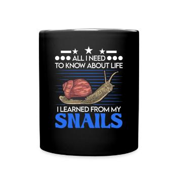 Snail Gift Vineyard Snail - Full Colour Mug - black - Front