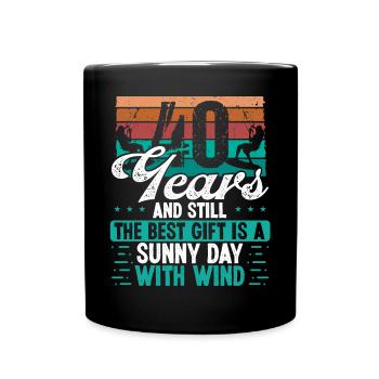 40 Year Old Kitesurfer Kiteboarding 40 Birthday - Full Colour Mug - black - Front