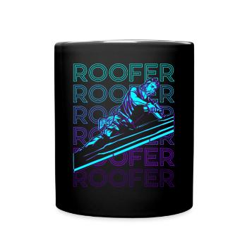 Dachdecker Dachkonstruktion Retro - Tasse einfarbig - Schwarz - Vorne