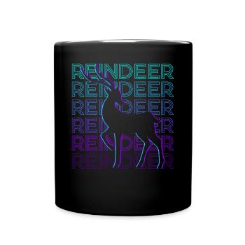 Reindeer Retro - Full Colour Mug - black - Front