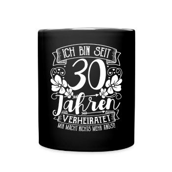 Pearl Wedding 30 Years Married Wedding Anniversary - Full Colour Mug - black - Front