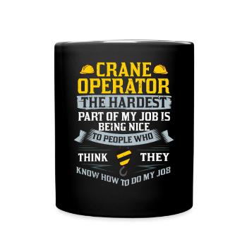 Formation de grutier Ouvrier de la construction Tour de grue - Mug uni - noir - Devant