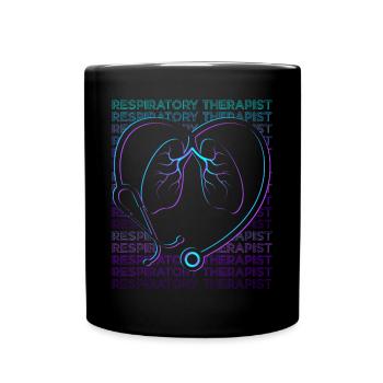 Respiratory Therapist Respiratory Therapy Retro - Full Colour Mug - black - Front