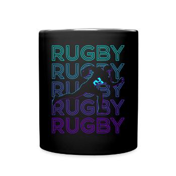 Rugby Player Retro - Full Colour Mug - black - Front