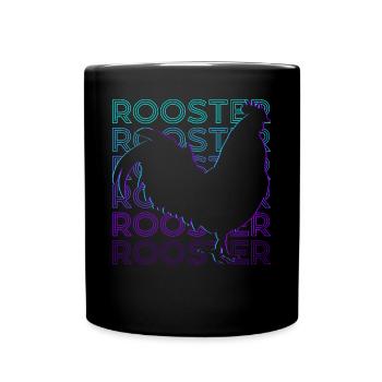 Poulet Coq Rétro - Mug uni - noir - Devant