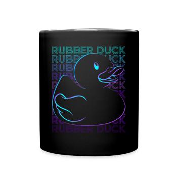 Gummi-Ente Retro - Tasse einfarbig - Schwarz - Vorne