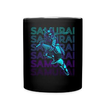 Japanese Samurai Bushido Warrior Ronin Retro - Full Colour Mug - black - Front