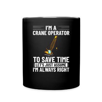 Formation de grutier Ouvrier de la construction Tour de grue - Mug uni - noir - Devant
