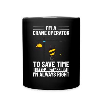 Formation de grutier Ouvrier de la construction Tour de grue - Mug uni - noir - Devant