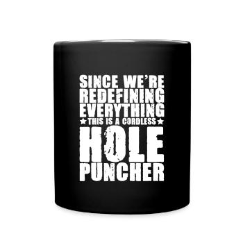 This is a cordless hole puncher 3 - Full Colour Mug - black - Front