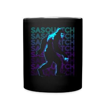 Sasquatch Bigfoot Retro - Tasse einfarbig - Schwarz - Vorne