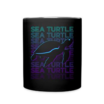 Turtle Retro - Full Colour Mug - black - Front