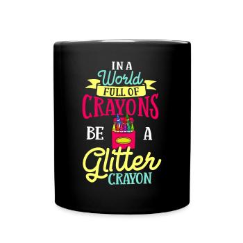 Crayon Box Colored Pencil Wax Case Wax Crayon - Full Colour Mug - black - Front