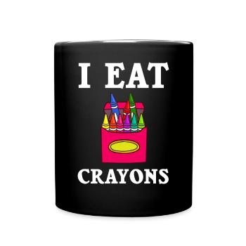 Crayon Box Colored Pencil Wax Case Wax Crayon - Full Colour Mug - black - Front