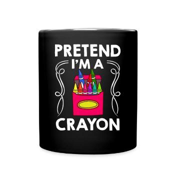 Crayon Box Colored Pencil Wax Case Wax Crayon - Full Colour Mug - black - Front