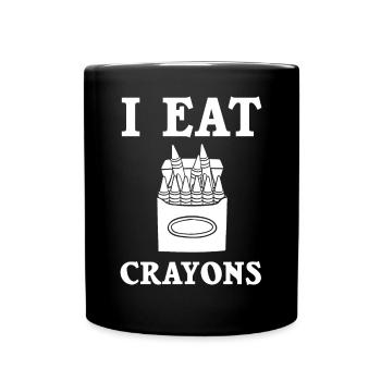 Crayon Box Colored Pencil Wax Case Wax Crayon - Full Colour Mug - black - Front