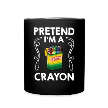 Crayon Box Colored Pencil Wax Case Wax Crayon - Full Colour Mug - black - Front