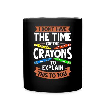 Crayon Box Colored Pencil Wax Case Wax Crayon - Full Colour Mug - black - Front
