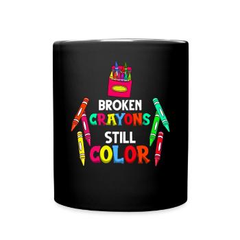 Crayon Box Colored Pencil Wax Case Wax Crayon - Full Colour Mug - black - Front