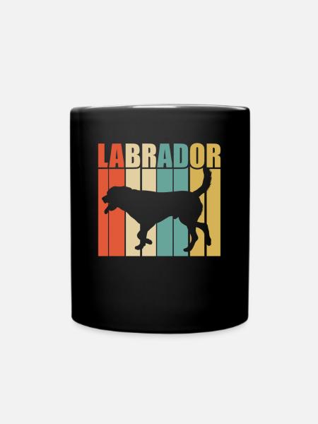 Retro Labrador - Tasse einfarbig - Schwarz