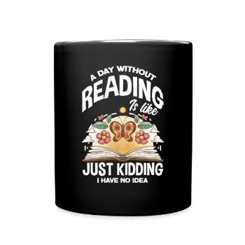Bookworm Book Lover Librarian Gift - Full Colour Mug - black - Front
