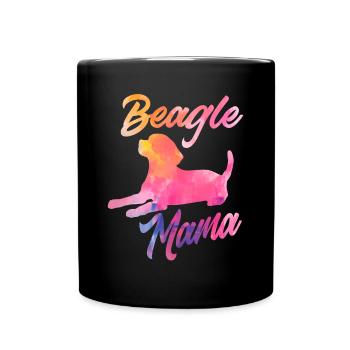 Lustiges Beagle Geschenk Beagle Mama - Tasse einfarbig - Schwarz - Vorne