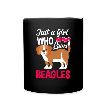Lustiges Beagle Geschenk Beagle Mädchen - Tasse einfarbig - Schwarz - Vorne