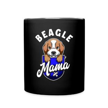 Lustiges Beagle Geschenk Beagle Mama - Tasse einfarbig - Schwarz - Vorne