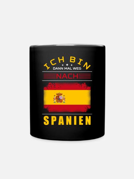 Ich Bin Dann Mal Weg Nach Spanien Fahne Urlaub - Tasse einfarbig - Schwarz