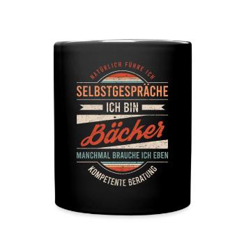 Bäcker Arbeitskollege Kollege Geschenk Retro - Tasse einfarbig - Schwarz - Vorne