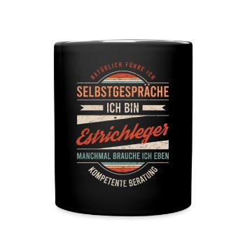 Estrichleger Arbeitskollege Kollege Geschenk Retro - Tasse einfarbig - Schwarz - Vorne