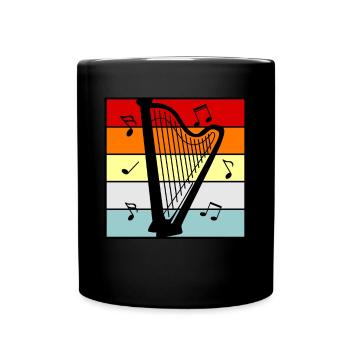 Harfe - Tasse einfarbig - Schwarz - Vorne